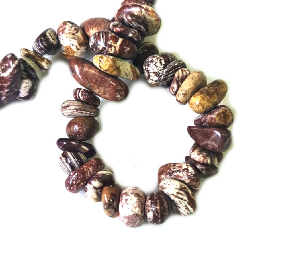 Cappuccino Jasper Chip string, 80cm