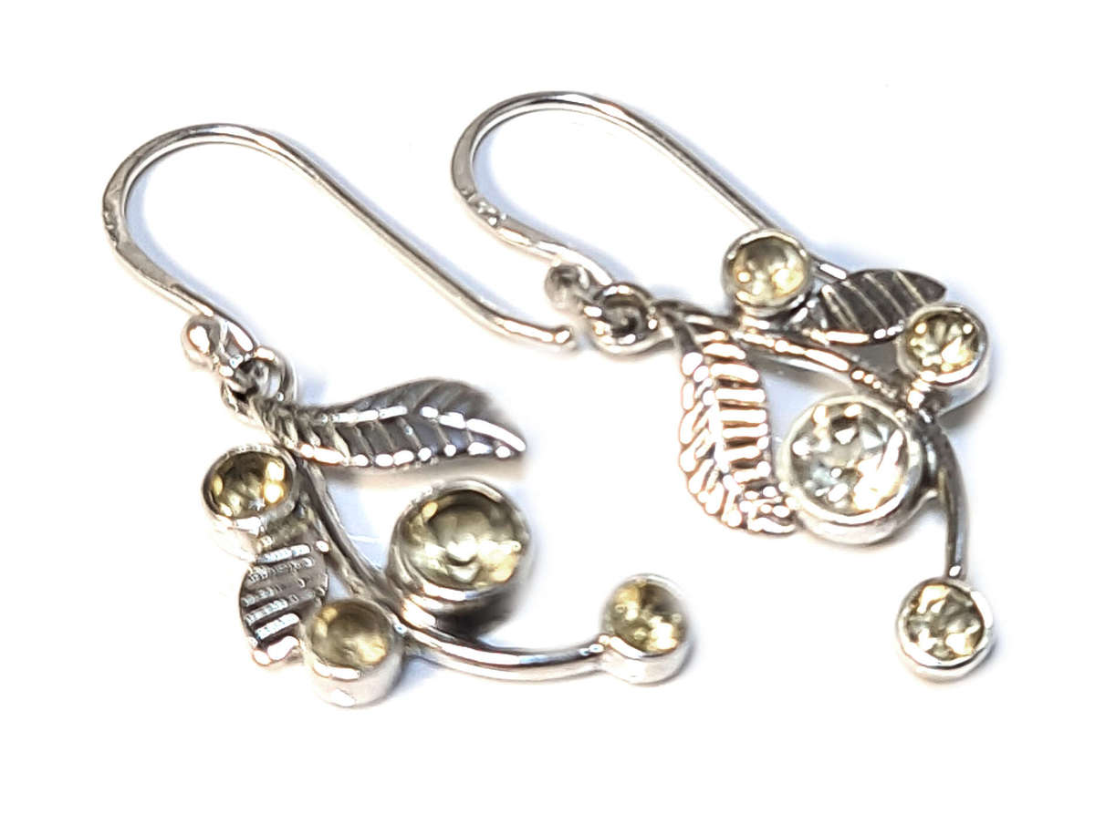 Citrine earrings in 925 silver, 36mm incl. hook