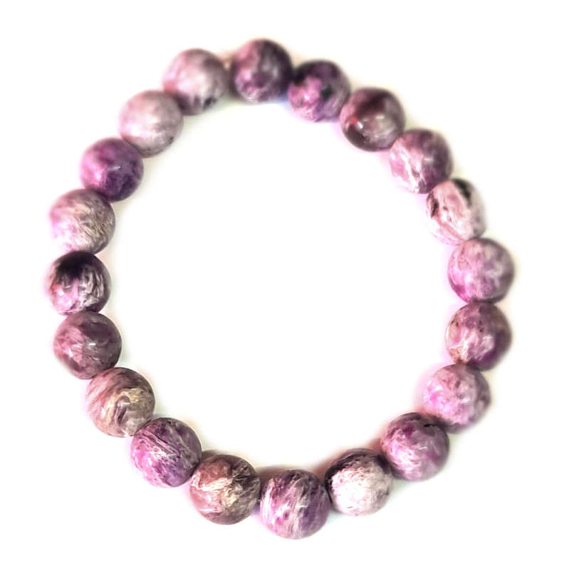 Charoite bracelet, 10mm, stretchcord