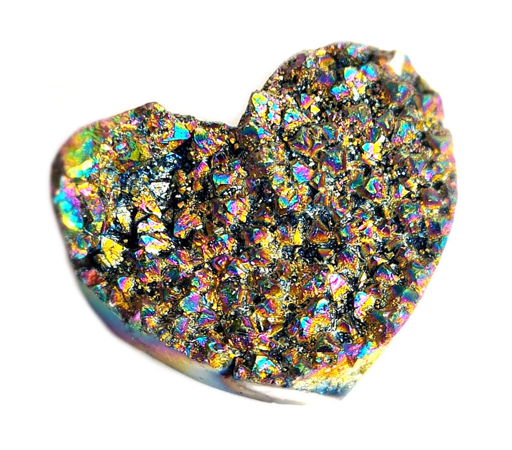 Flame Aura Quartz heart carving, 6-9cm