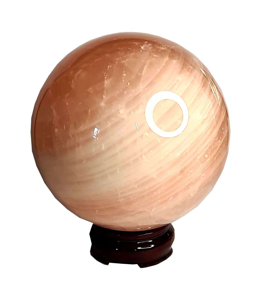 Rose Quartz Sphere on stand, 14cm high