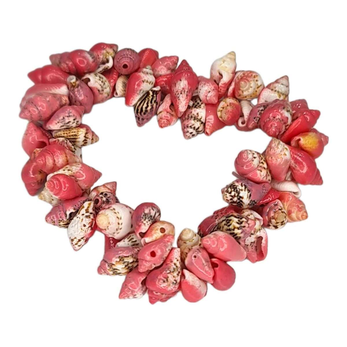 Shell bracelet, pink, stretchcord