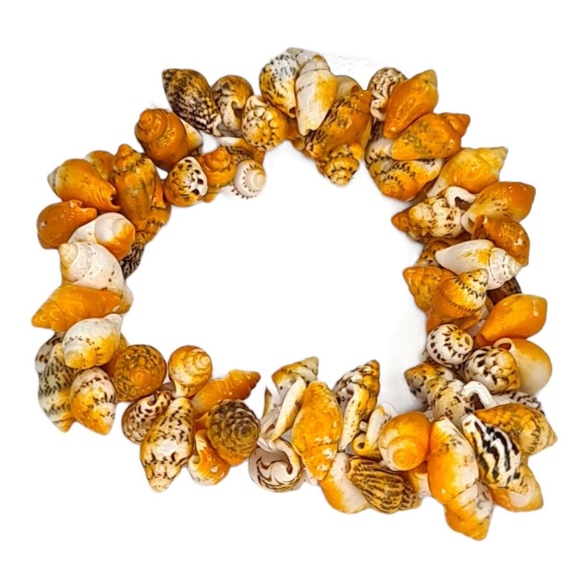 Shell bracelet, mustard, stretchcord