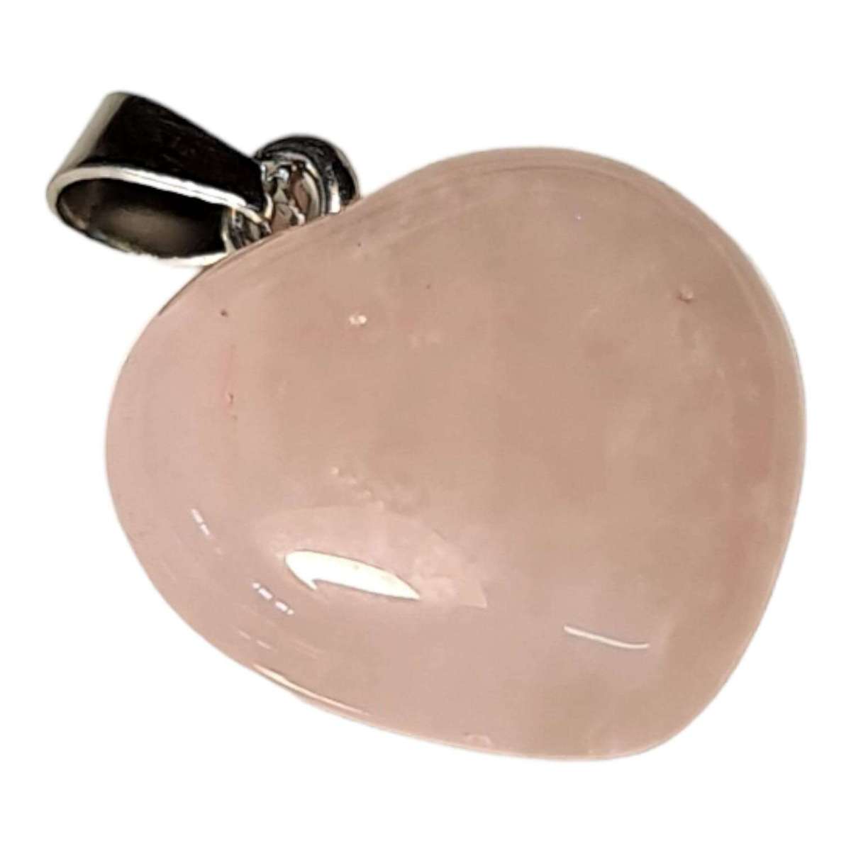 Rose quartz heart pendant, 24mm
