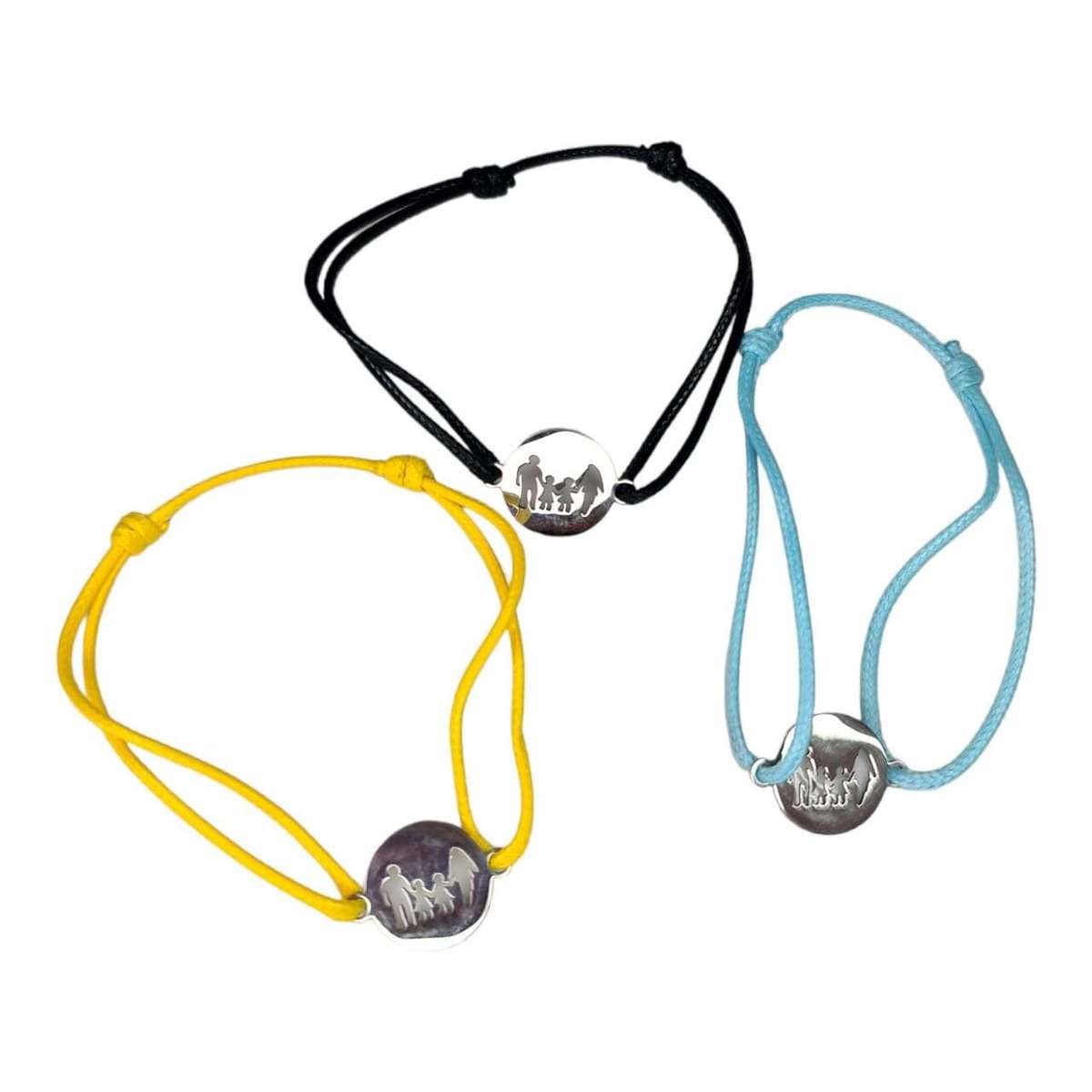 Family cut-out bracelet, assorted colors, adjustable