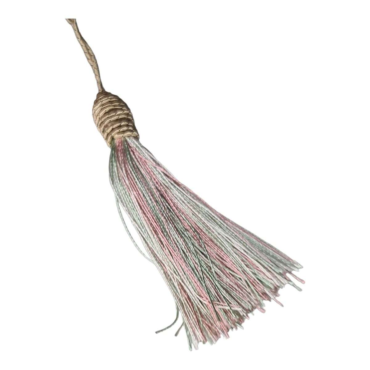 Nylon tassel, cream, sage, rose, 10cm