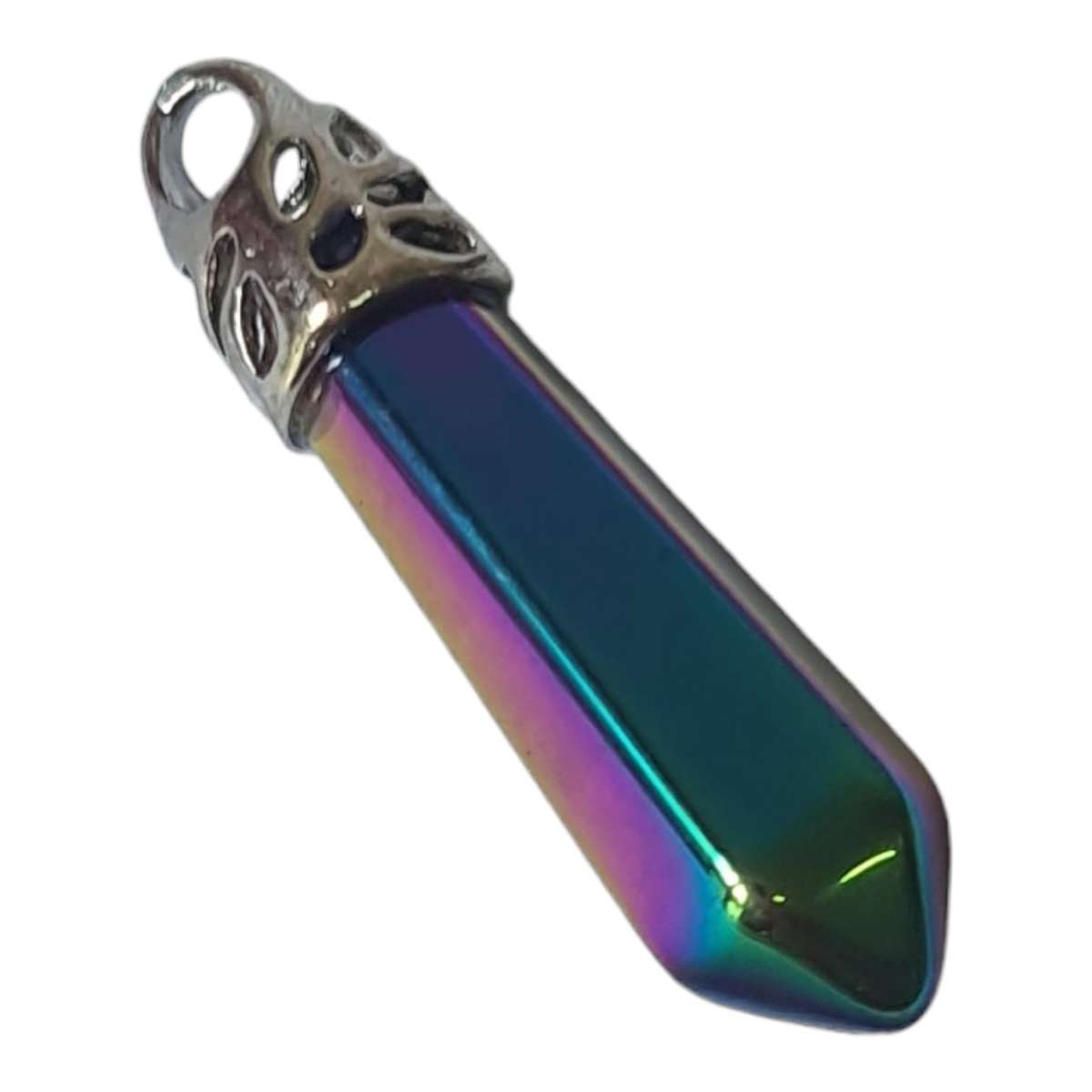 Fire Aura obsidian point pendant, 40mm