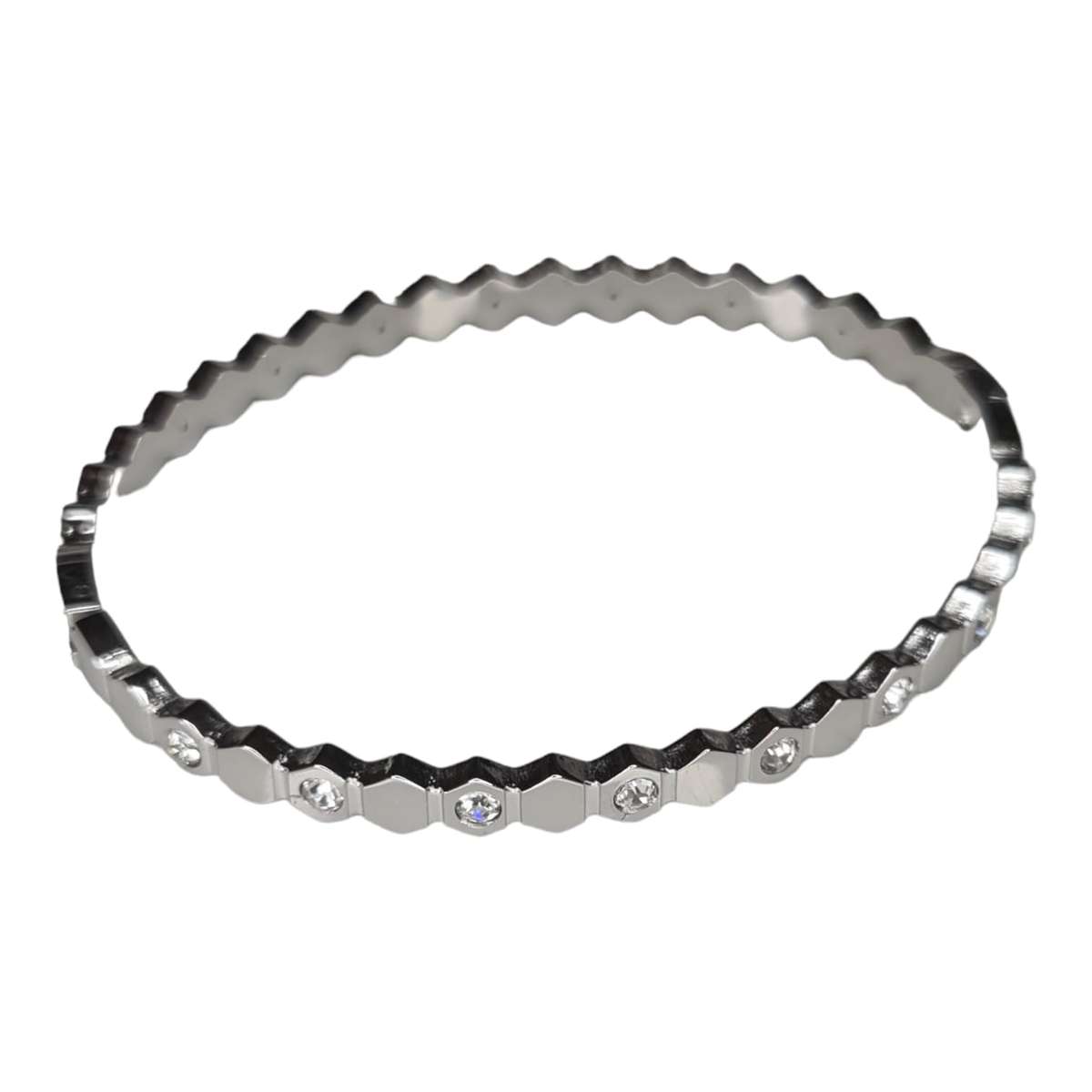 Stainless steel rhinestone design bangle