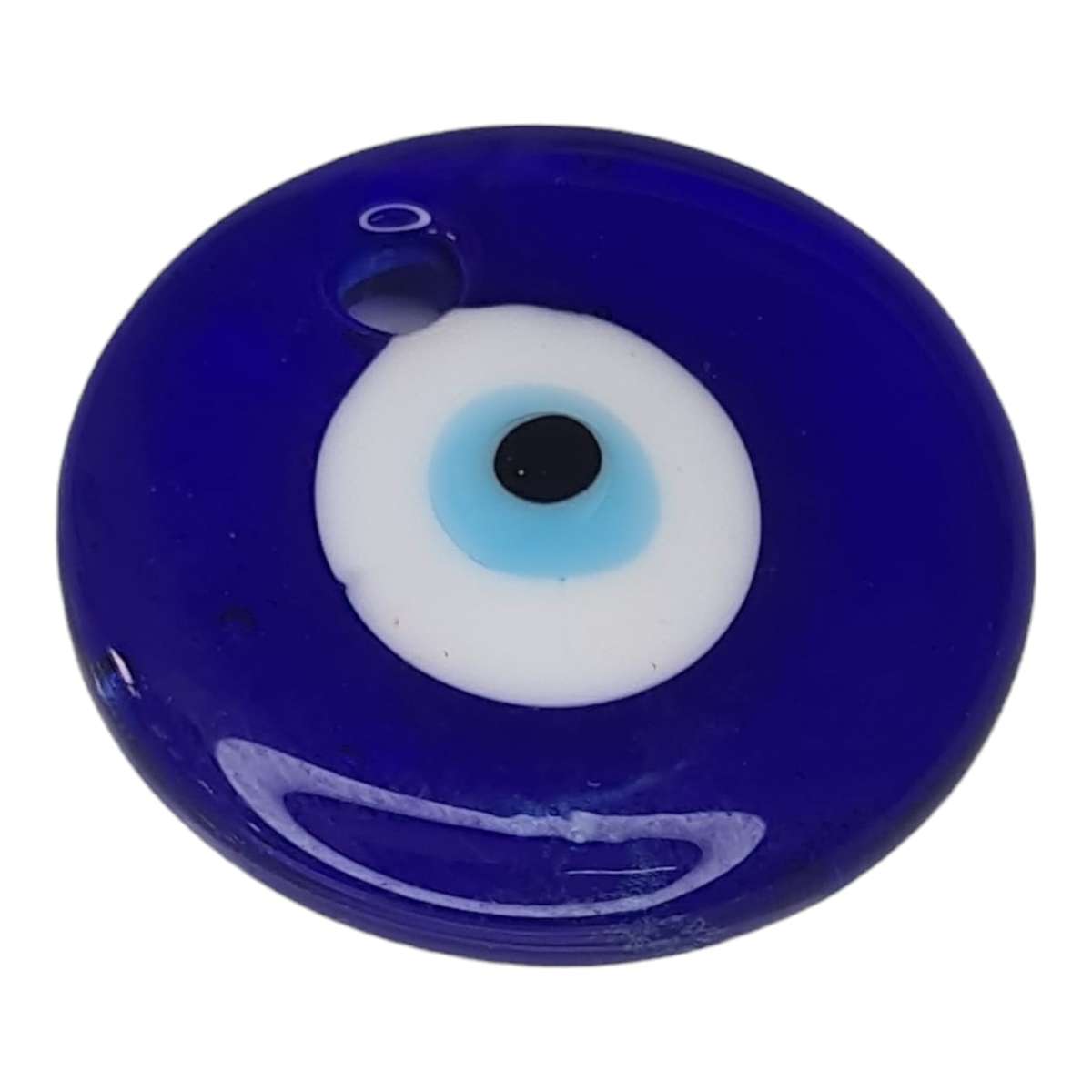 Evil eye glass pendant w hole, 25mm