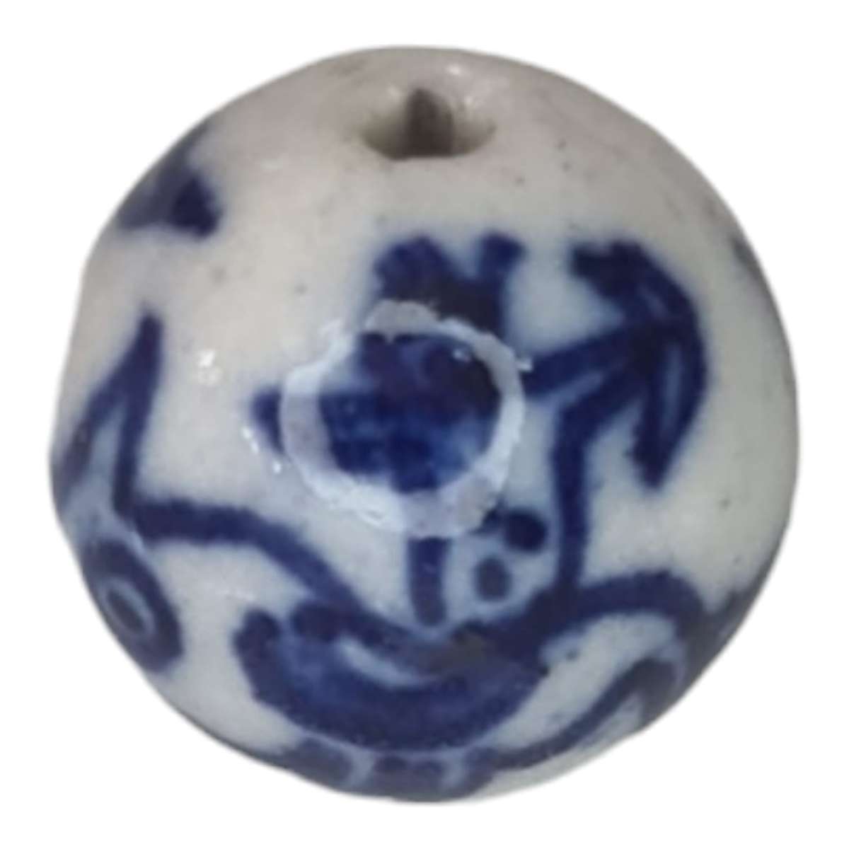 Blue China porcelain bead, 12mm