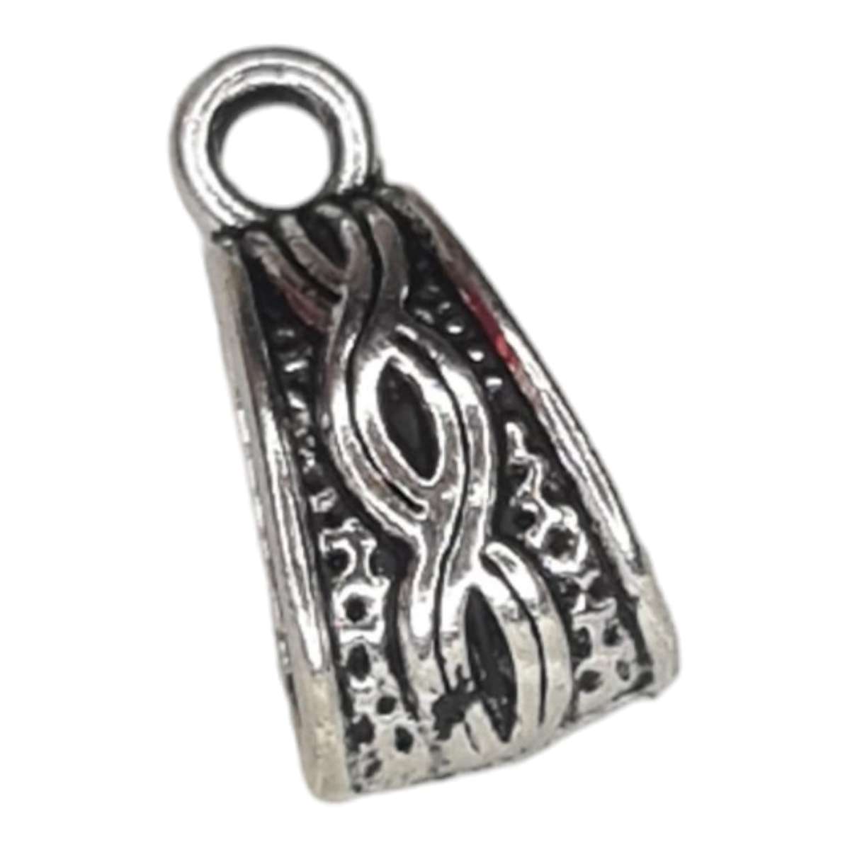 Tube bail w ring, 10x15mm, 6mm hole