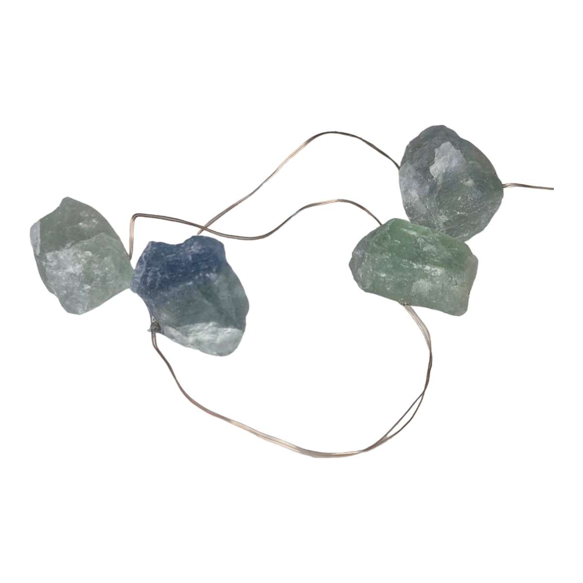 LED string light w rough crystals, Fluorite, approx. 2m