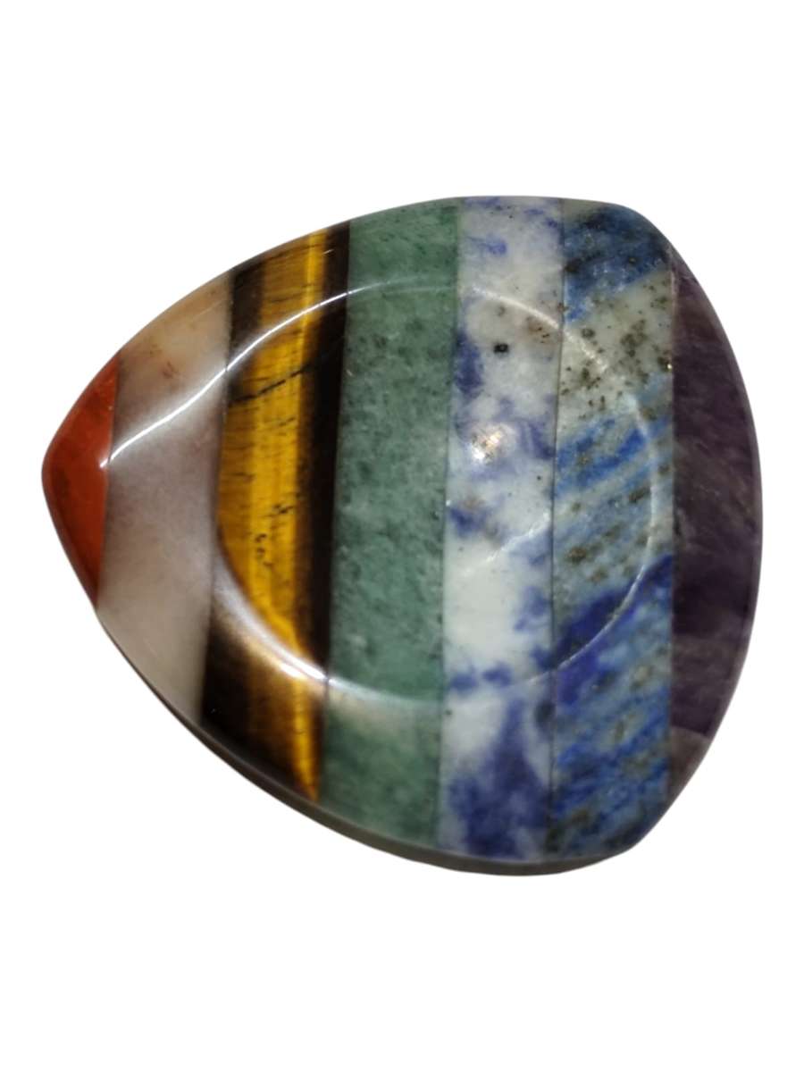 Chakra gemstone worry / thumb stone, 40mm
