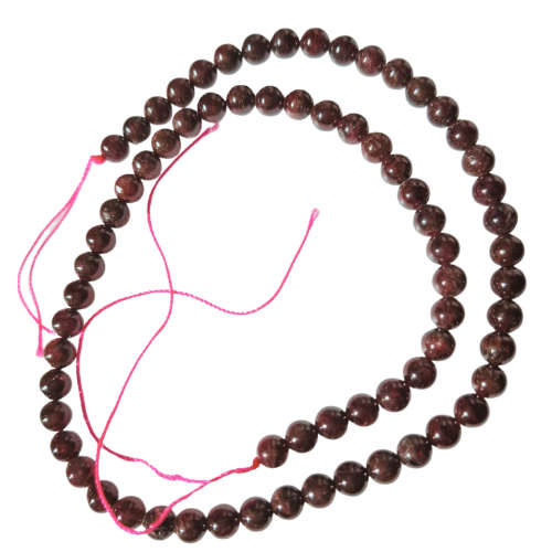 Garnet bead string, Namibia, round, 5-6mm, 40cm