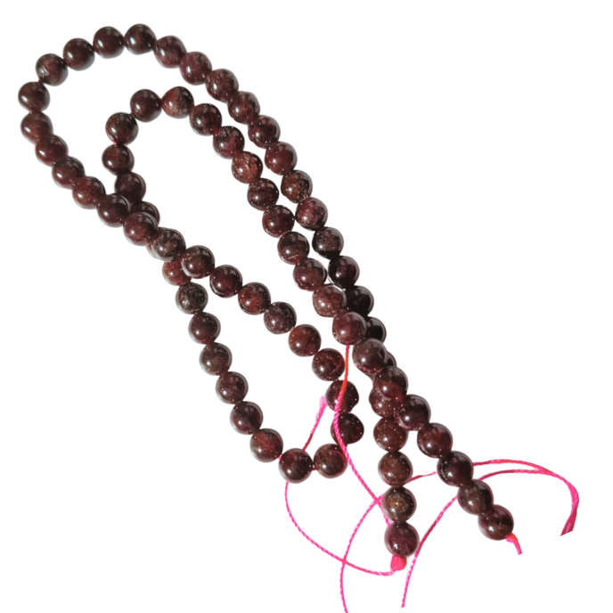 Garnet bead string, Namibia, round, 5-6mm, 40cm