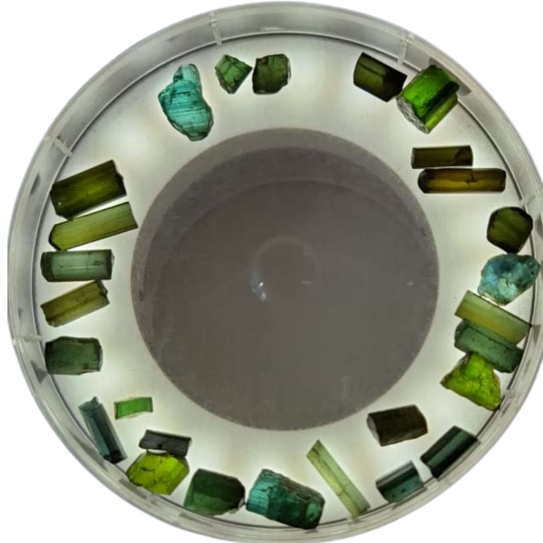 Green tourmaline rough piece 5-9mm