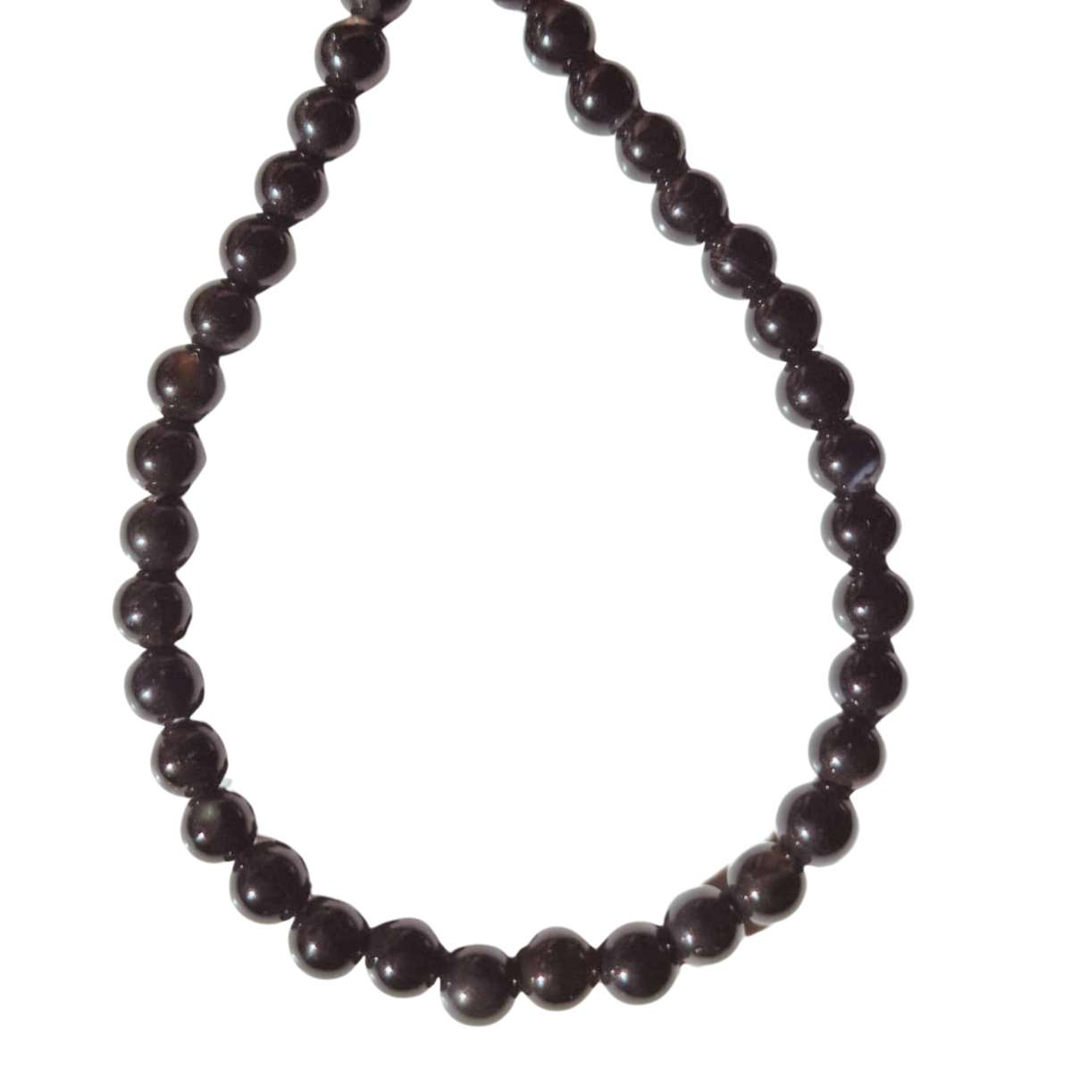 Natural black agate bead string, 6.5mm, 36cm