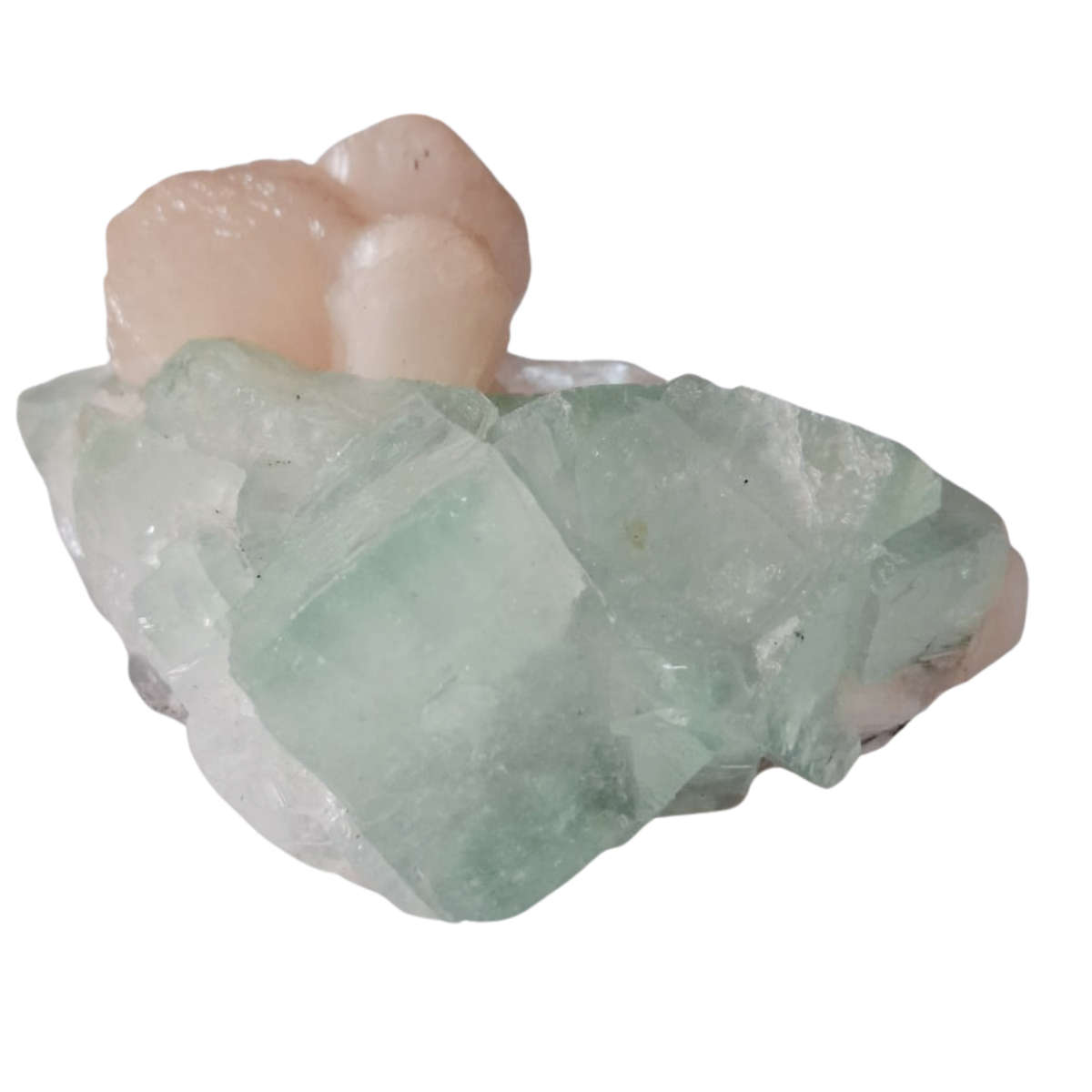 Apophylite with Stilbite, India (5.4 x 13 x 8.5cm)