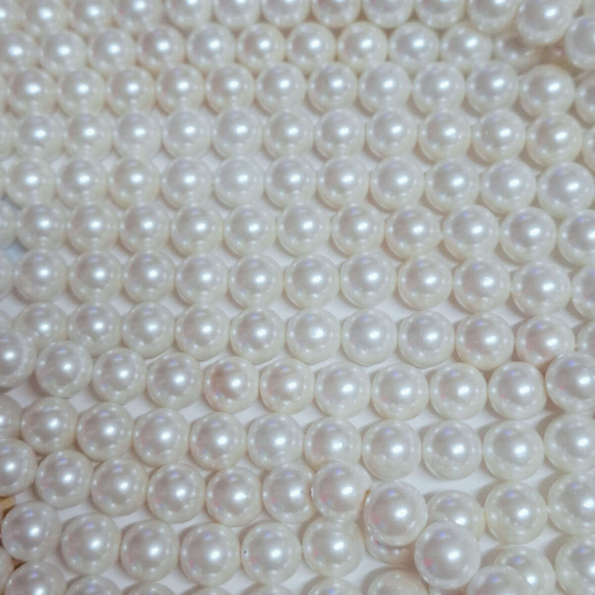 White Shell pearl bead string, 6mm, 40cm