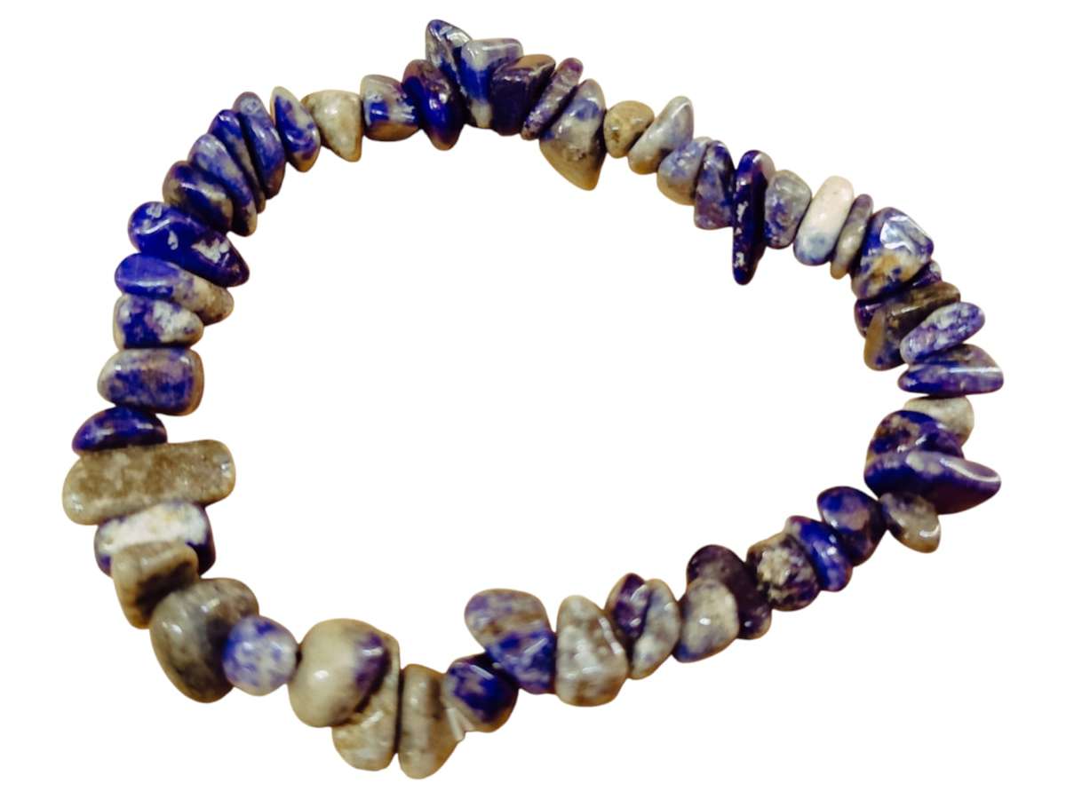 Lapis Lazuli chip bracelet, stretch cord