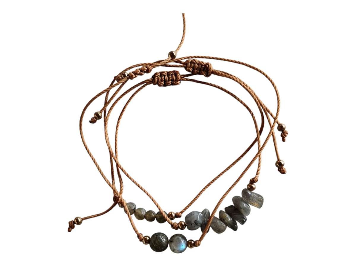 3 Labradorite Bracelet set, adjustable