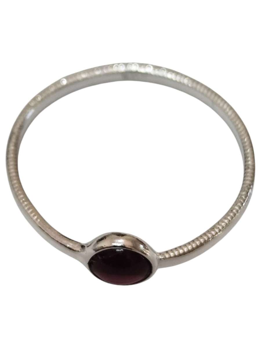 Garnet ring in 925 silver, Round, size 9