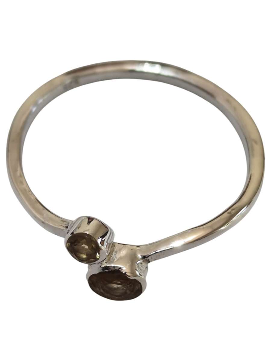 Citrine ring in 925 silver, Round, size 8