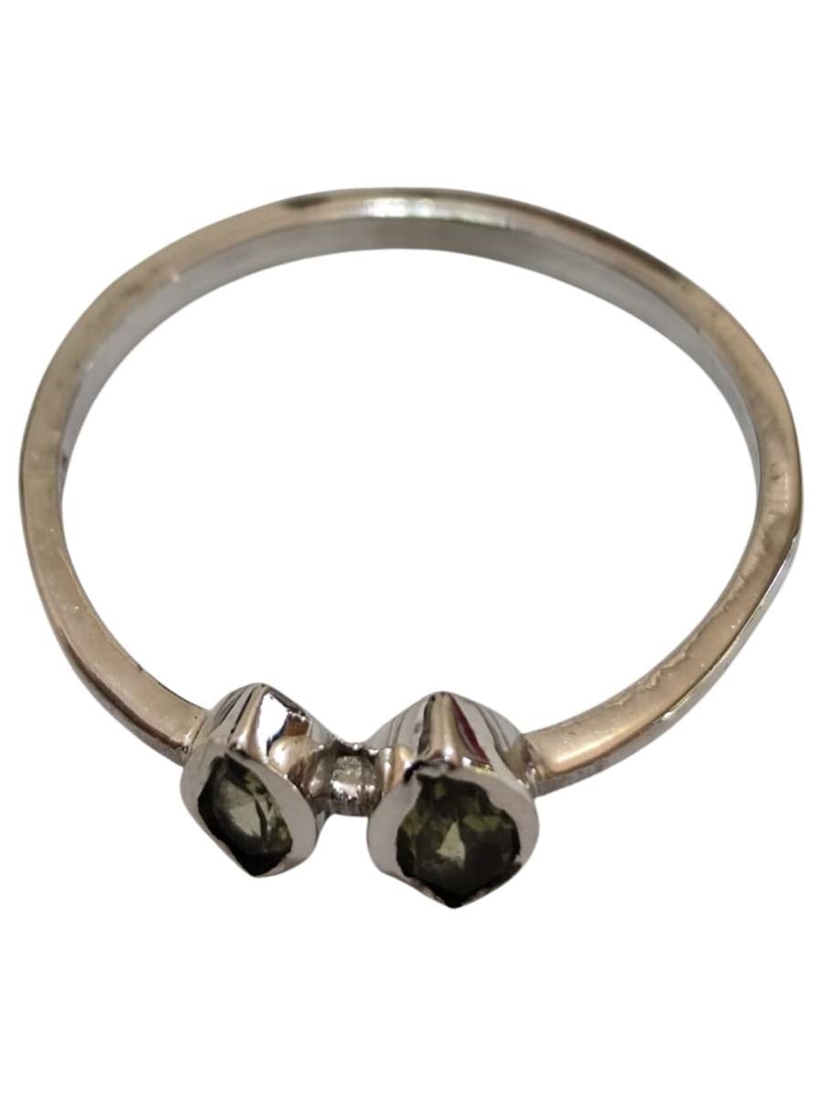 Peridot ring in 925 silver, Marquise, Size 7