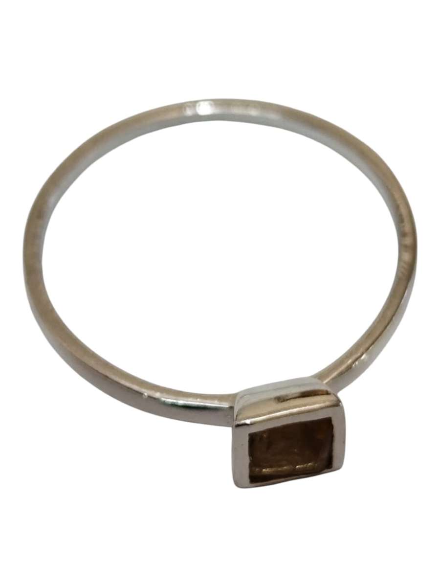 Citrine ring in 925 silver, Square, size 8