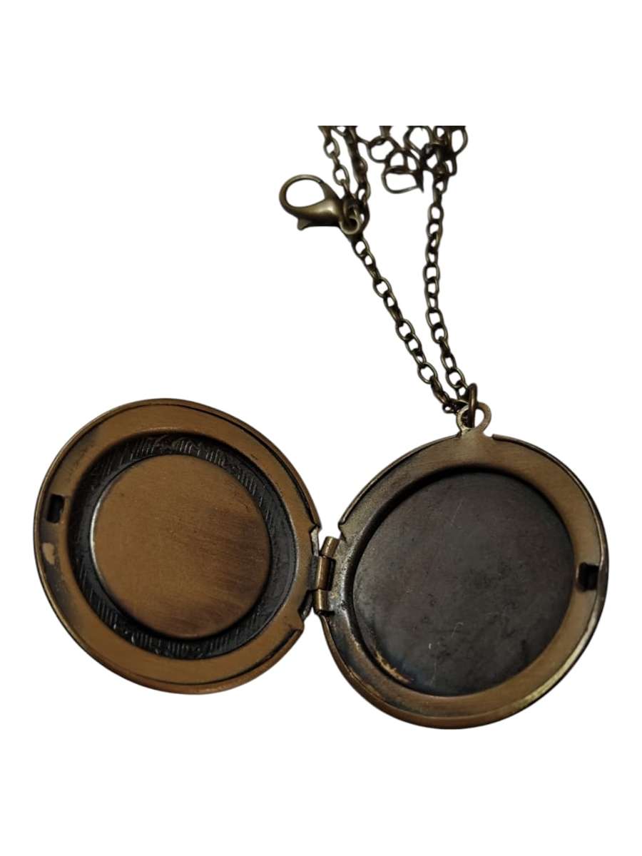Vincent van Gogh Starry Night Bronze color locket necklace, Base metal, includes oval link chain ...
