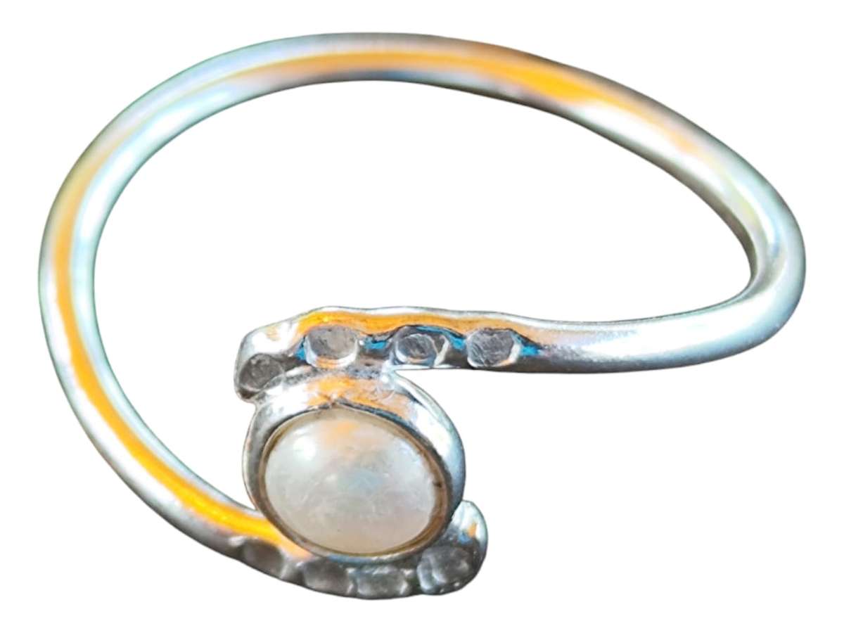Freshwater pearl ring in 925 silver, Round, size 8