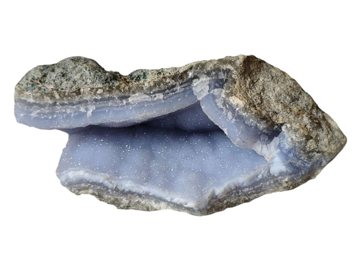 Blue agate Geode, Malawi, 16.5 x 8 x 7cm, 0.82kg