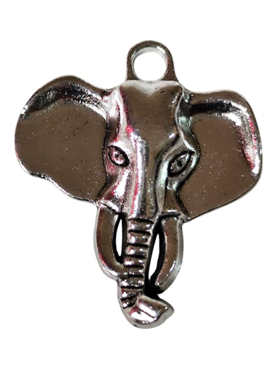 Elephant head charm, Base metal, 26 mm