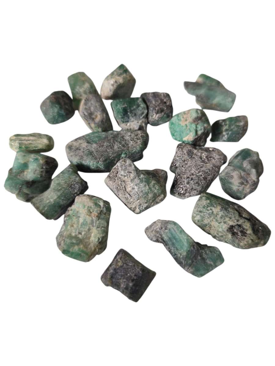 Rough Emerald with biotite mica, 1-4cm, Sandawana in Zimbabwe