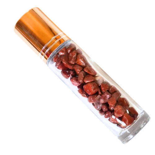 Roll-on bottle w chips, Red Jasper, 10ml