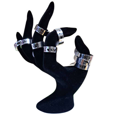 Assorted stainless-steel engraved band ring