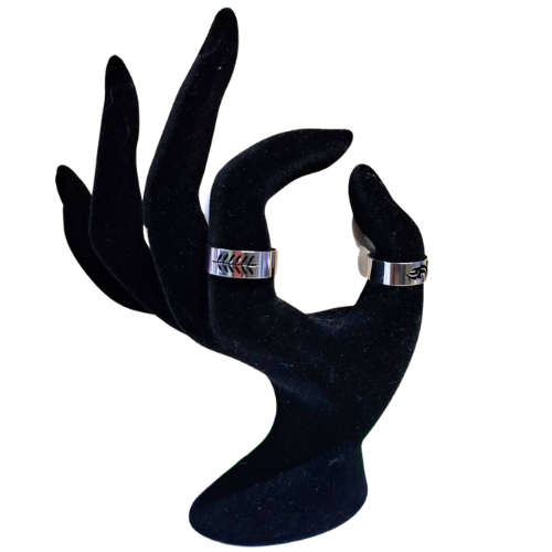 Assorted stainless-steel engraved band ring