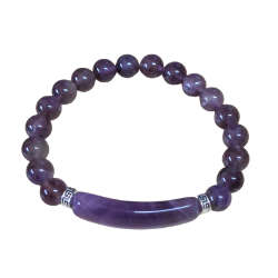 Amethyst bead bracelet, stretchcord