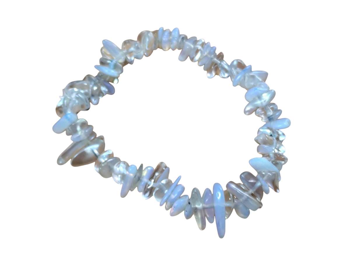 Opalite chip bracelet, stretchcord