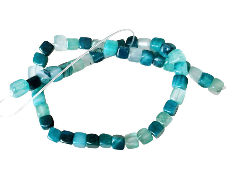 Square green agate bead string, 8mm, 39-40cm