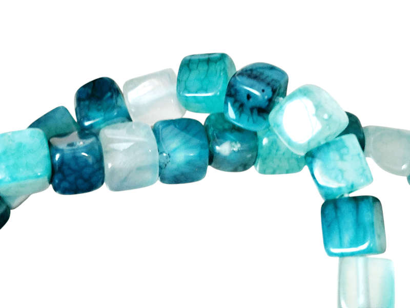 Square green agate bead string, 8mm, 39-40cm