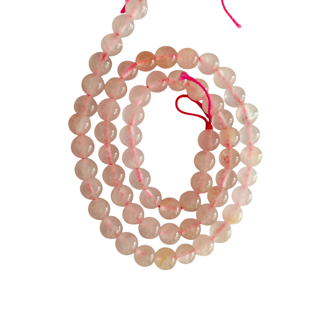 Rose quartz bead string, 4.6mm, round, 39cm