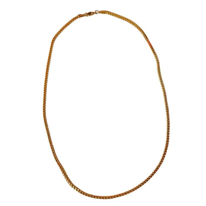 Gold Cuban Box Chain with lobster clasp, Stainless steel, 3.3mm wide, 60.5cm