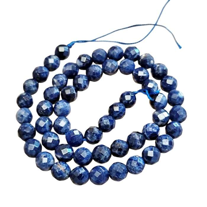 Faceted Sodalite 7.6mm bead string, 40cm