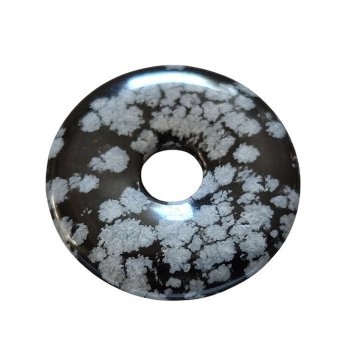 Snowflake obsidian donut, 34mm with 8mm diameter hole