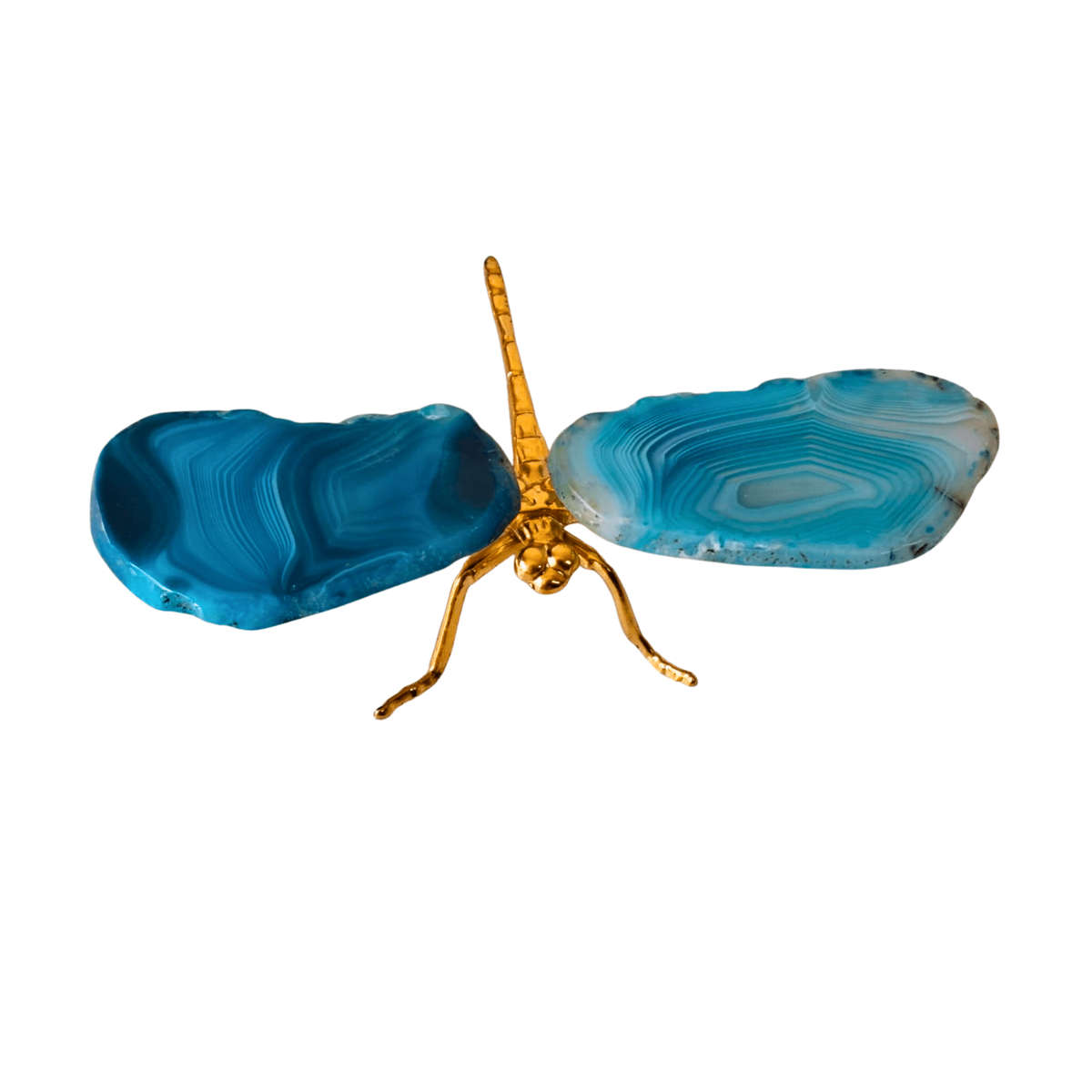 Agate dragonfly, Assorted color agate slice, 11.5x7.5x3cm