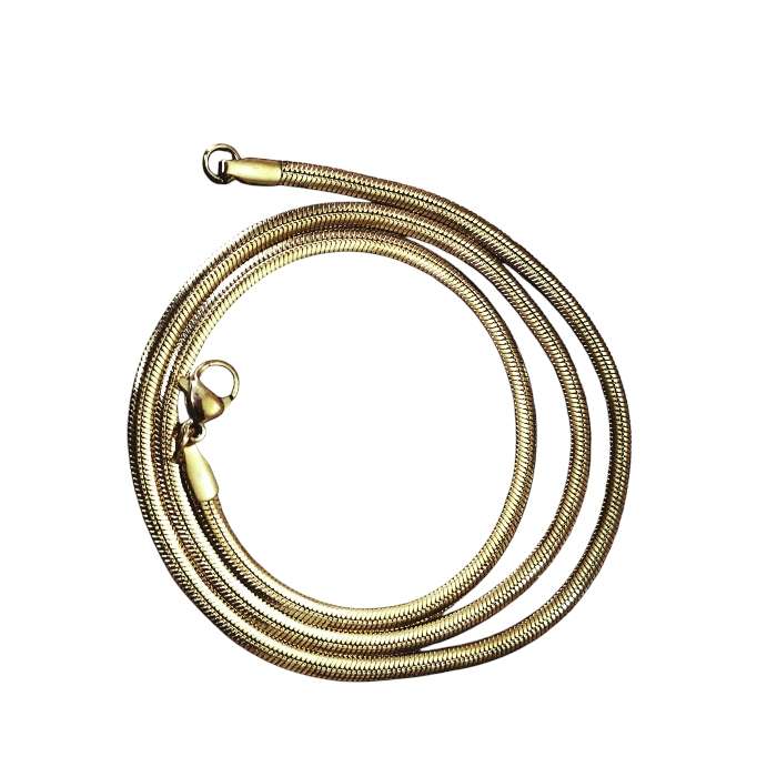 Gold color Blade Chain with lobster clasp, Stainless steel, 3mm wide, 45cm