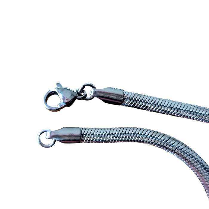 Herringbone snake Chain with lobster clasp, Stainless steel, 3.6mm wide, 55.5cm