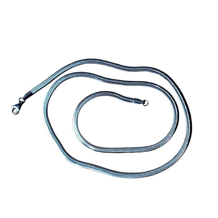 Herringbone snake Chain with lobster clasp, Stainless steel, 3.6mm wide, 55.5cm