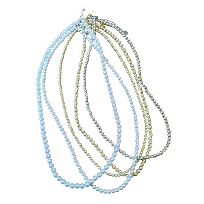Assorted Shell Pearl Necklace, 3-5mm pearl, 43+4.5cm